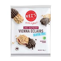 Kez's Kitchen Kitchen Gluten Free Choc Raspberry Vienna Eclairs 190g