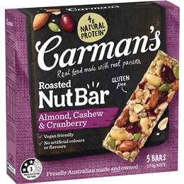 Carman's Nut Bars Almond, Cashew & Cranberry 5 Pack