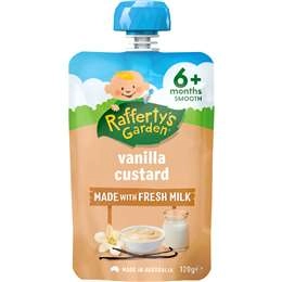 Rafferty's Garden Baby Food Pouch Vanilla Custard 6+ Months 120g