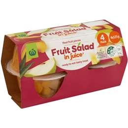 Woolworths Fruit Salad In Juice Cups 4 Pack