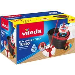 Vileda Easy Wring & Clean Turbo Spin Mop & Bucket Set Each