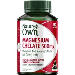 Nature's Own Magnesium Chelate 500mg Muscle Health Capsules 180 Pack