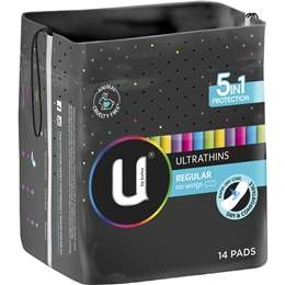 U By Kotex Ultrathin Pads Regular No Wings 14 Pack