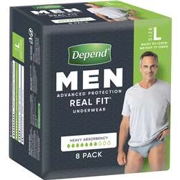 Depend Real Fit Incontinence Men Large 8 Pack