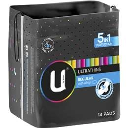 U By Kotex Ultrathin Pads Regular With Wings 14 Pack