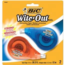 Bic Wite Out Tape  2 Pack