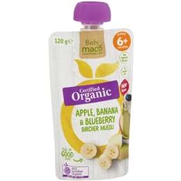 Macro Organic Baby Foodapple Banana & Blueberry Muesli 6m 120g