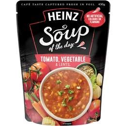 Heinz Soup Of The Day Tomato, Vegetable & Lentil Soup Pouch 430g