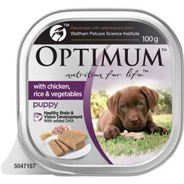 Optimum Puppy With Chicken Rice & Vegetables Wet Dog Food 100g