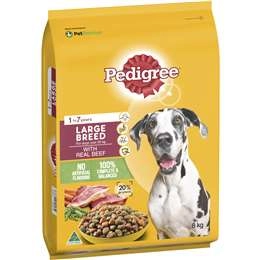 Pedigree Adult Large Breed Dry Dog Food Food With Real Beef 8kg