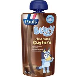 Pauls Kids Bluey Chocolate Custard Pouch 70g