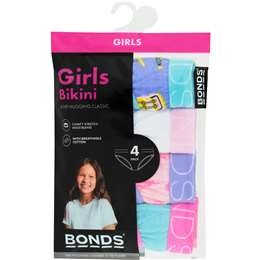 Bonds Girls Underwear Bikini Briefs Size 8-10 Or 10-12 Assorted 4 Pack