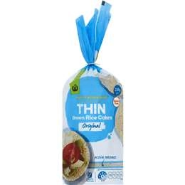 Woolworths Thin Brown Rice Cakes Original 150g