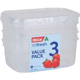 Decor Tellfresh Oblong 1l  3 Pack