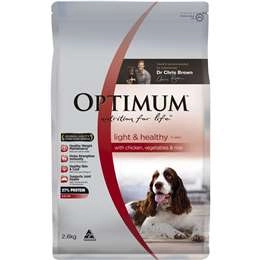 Optimum Light & Healthy With Chicken Vegetables & Rice Dry Dog Food 2.6kg