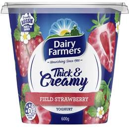 Dairy Farmers Thick & Creamy Strawberry Yoghurt 600g