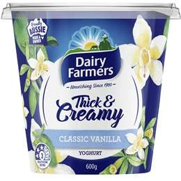 Dairy Farmers Thick & Creamy Classic Vanilla Yoghurt 600g