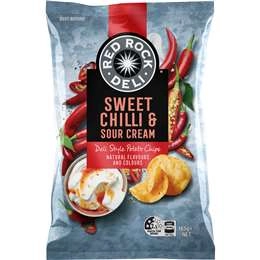 Red Rock Deli Potato Chips Sweet Chilli & Sour Cream 165g