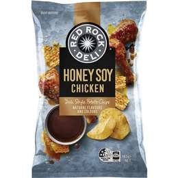 Red Rock Deli Potato Chips Honey Soy Chicken 165g