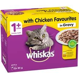 Whiskas 1+ Years Wet Cat Food Chicken In Gravy Pouch 85g X12 Pack