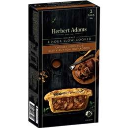 Herbert Adams Pies Chunky Slow Cooked Beef & Mush 2 Pack