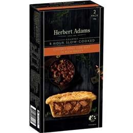 Herbert Adams Pies Chunky Slow Cooked Beef 2 Pack