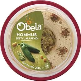 Obela Hommus Garnished With Zesty Jalapenos 220g