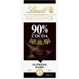 Lindt Excellence 90% Cocoa Dark Chocolate Block 100g