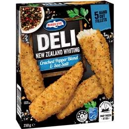 Birds Eye Deli New Zealand Whiting Fillets Salt & Pepper Crumb 250g