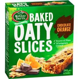 Mother Earth Oaty Slice Choc Orange 240g