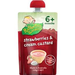 Rafferty's Garden Food 6 Months Strawberries & Cream Custard 120g