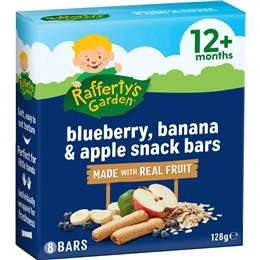 Rafferty's Garden Baby Food Blueberry, Banana & Apple Snack Bars 12+ Months 128g