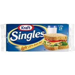 Kraft Singles Light 25% Less Fat  432g