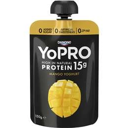 Yopro High Protein Yoghurt Pouch No Added Sugar Mango 150g