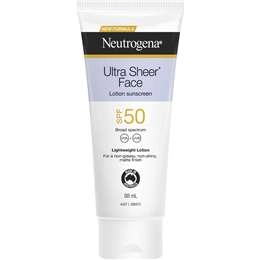 Neutrogena Ultra Sheer Face Lotion Sunscreen Spf 50 88ml