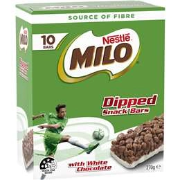 Nestle Milo Dipped Snack Bars With White Chocolate 10 Pack