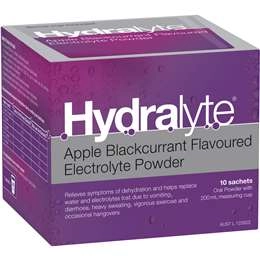 Hydralyte Electrolyte Powder Sachets Apple Blackcurrant 10 Pack