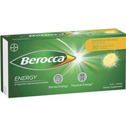 Berocca Vitamin B & C Mango & Orange Flavour Energy 30 Pack