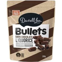 Darrell Lea Dark Chocolate Liquorice Bullets 250g