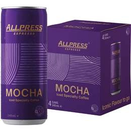 Allpress Espresso Iced Coffee Mocha  240ml X 4 Pack