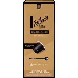 Vittoria Espresso Black Coffee Capsules  10 Pack