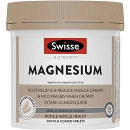 Swisse Ultiboost Magnesium Tablets For Bone And Muscle Health 200 Pack