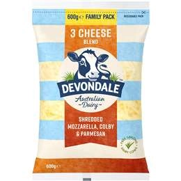 Devondale 3 Cheese Blend Shredded Cheese 600g