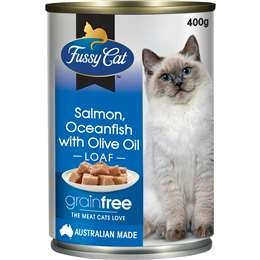 Fussy Cat Grain Free Adult Wet Cat Food Salmon & Oceanfish & Olive Oil 400g