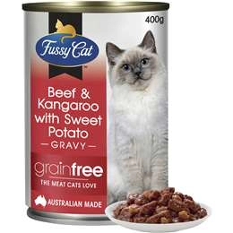 Fussy Cat Grain Free Adult Wet Cat Food Beef & Kangaroo & Sweet Potato 400g