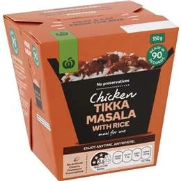 Woolworths Chicken Tikka Masala With Rice  350g