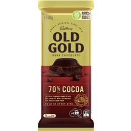 Cadbury Old Gold Dark 70% Cocoa Chocolate Block 180g