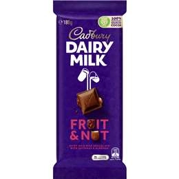 Cadbury Dairy Milk Fruit & Nut Chocolate Block 180g