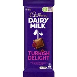 Cadbury Dairy Milk Turkish Delight Chocolate Block 180g