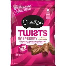 Darrell Lea Liqourice Twist Milk Chocolate Raspberry 200g